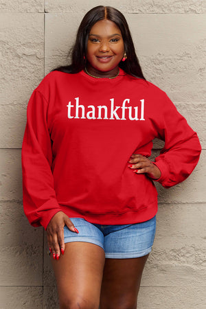 Open image in slideshow, Simply Love Full Size THANKFUL Graphic Sweatshirt
