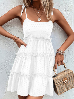 Open image in slideshow, Frill Spaghetti Strap Tiered Dress
