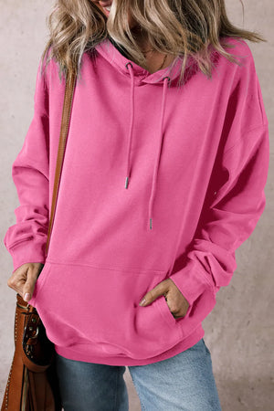 Open image in slideshow, Drawstring Dropped Shoulder Long Sleeve Hoodie
