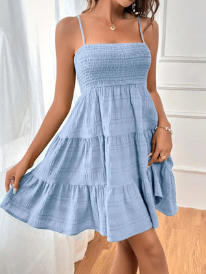 Open image in slideshow, Tiered Smocked Square Neck Cami Dress
