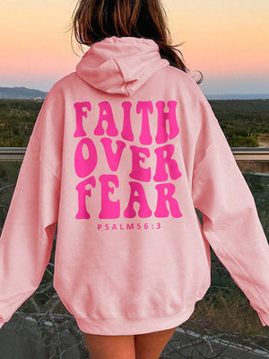 Open image in slideshow, FAITH OVER FEAR Dropped Shoulder Hoodie
