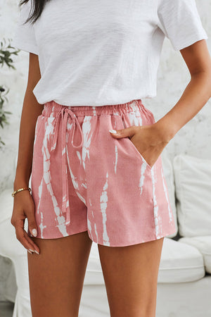 Open image in slideshow, Tie-Dye Drawstring Waist Shorts with Pockets
