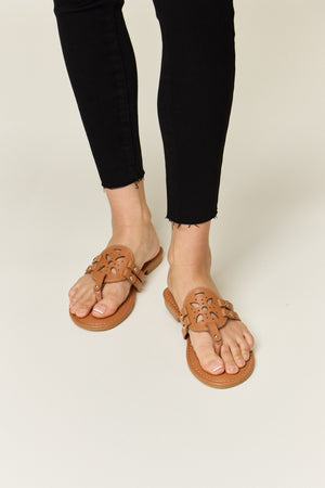 Open image in slideshow, Forever Link Cutout PU Leather Open Toe Sandals
