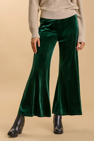 Open image in slideshow, Umgee High Rise Elastic Waist Flare Pants
