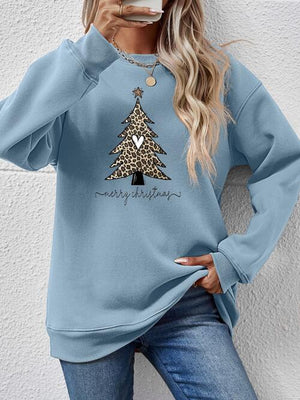 Open image in slideshow, Christmas Tree Graphic Long Sleeve Sweatshirt

