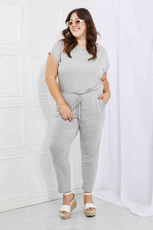 Open image in slideshow, Culture Code Comfy Days Full Size Boat Neck Jumpsuit in Grey
