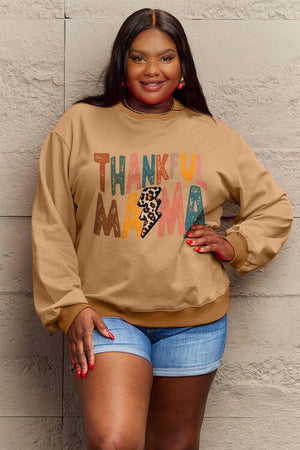 Open image in slideshow, Simply Love Full Size Letter Graphic Long Sleeve Sweatshirt
