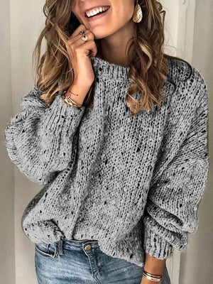 Open image in slideshow, Plus Size Mock Neck Dropped Shoulder Sweater
