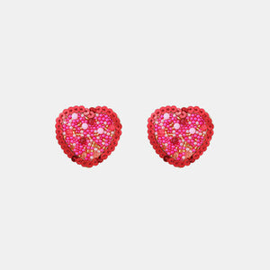 Open image in slideshow, Sequin Heart Inlaid Bead Alloy Earrings
