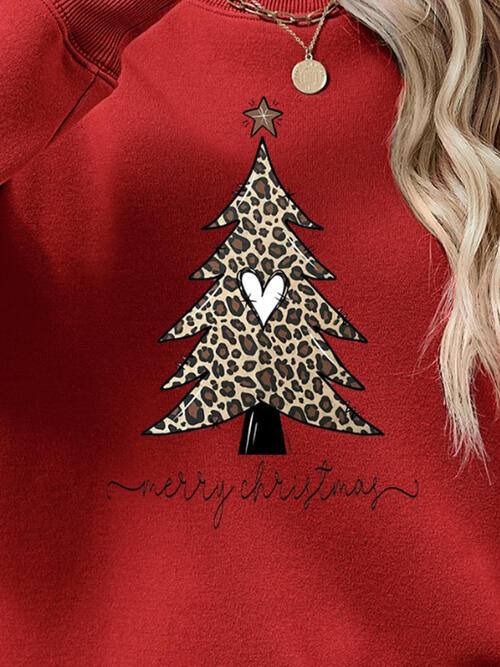 Christmas Tree Graphic Long Sleeve Sweatshirt