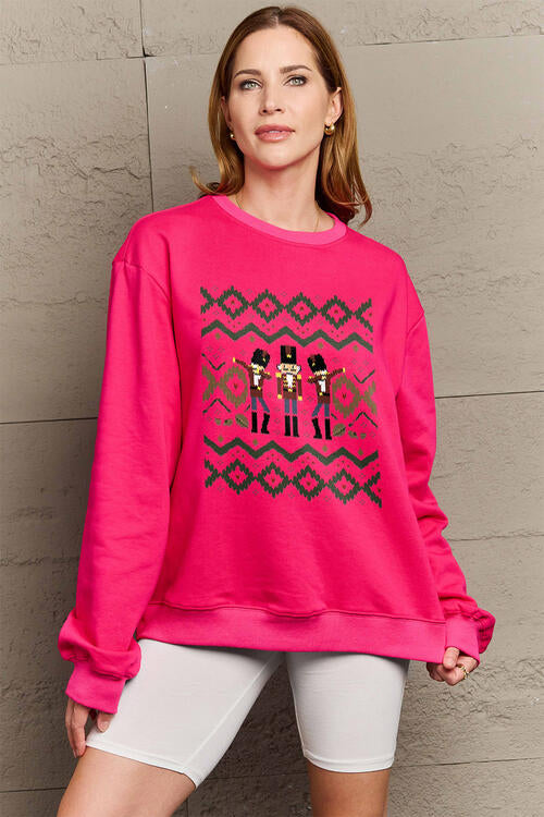 Simply Love Full Size Nutcracker Graphic Long Sleeve Sweatshirt