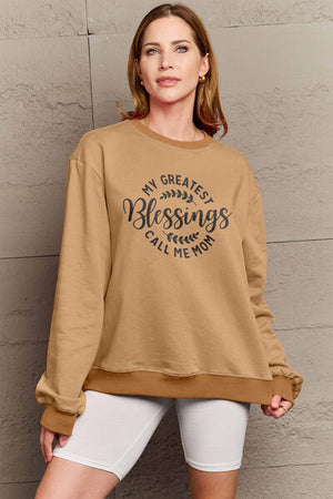 Open image in slideshow, Simply Love Full Size MY GREATEST BLESSINGS CALL ME MOM Round Neck Sweatshirt
