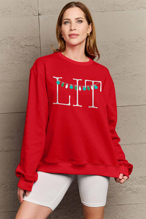 Open image in slideshow, Simply Love Full Size LIT Long Sleeve Sweatshirt
