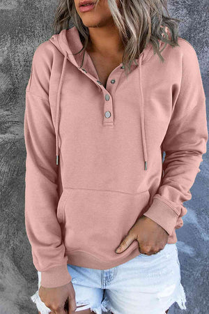 Open image in slideshow, Dropped Shoulder Long Sleeve Hoodie with Pocket
