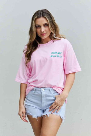 Open image in slideshow, Sweet Claire &quot;Wish You Were Here&quot; Oversized Graphic T-Shirt
