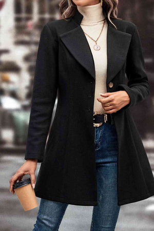 Open image in slideshow, Lapel Collar Button Down Coat

