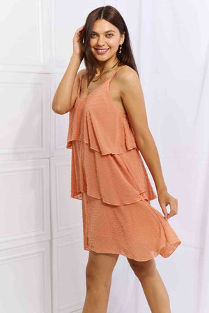 Culture Code By The River Full Size Cascade Ruffle Style Cami Dress in Sherbet