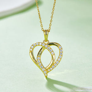 Open image in slideshow, Moissanite 925 Sterling Silver Heart Shape Necklace
