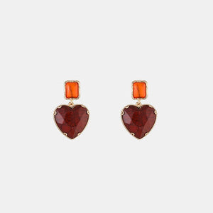 Open image in slideshow, Heart &amp; Geometric Alloy Earrings
