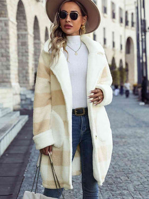Open image in slideshow, Plaid Button Down Coat with Pockets
