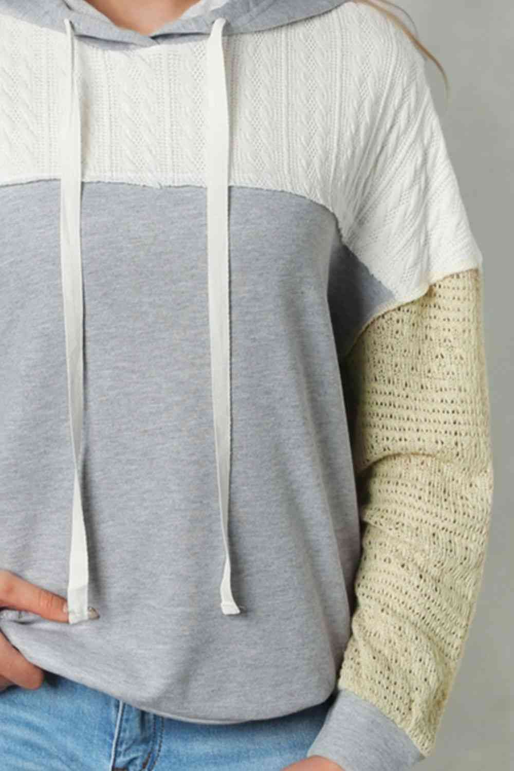 Splicing Drawstring Sweatshirt