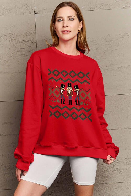 Simply Love Full Size Nutcracker Graphic Long Sleeve Sweatshirt
