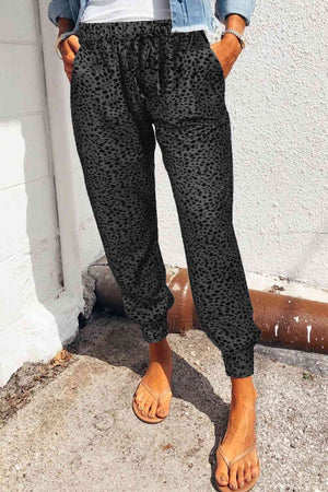Open image in slideshow, Double Take Leopard Print Joggers with Pockets
