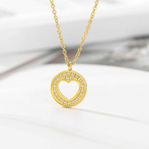 Open image in slideshow, Stainless Steel Inlaid Rhinestone Pendant Necklace
